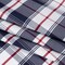 1 Yard Cotton Oxford Shirting Dark Blue Cranberry Red and White Plaid Deadstock Fabric